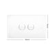 DETA White Solid Plate Double Switch - 2 Gang - Polycarbonate - Durable