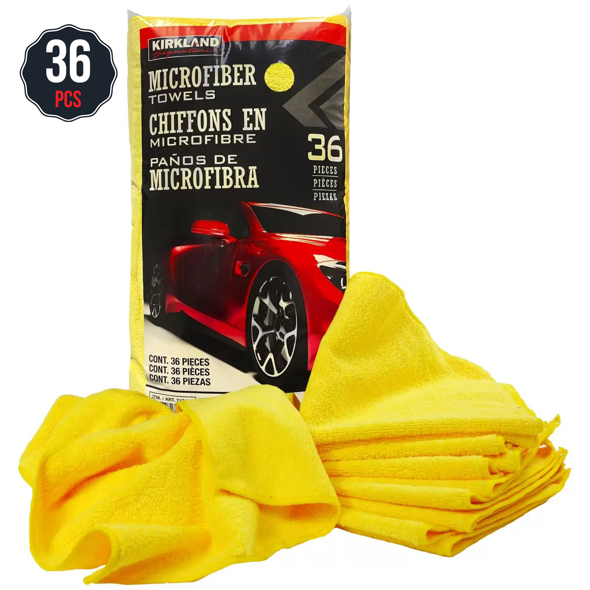Kirkland Signature Yellow Microfibre Cleaning Towels 2 Pack 36 Pieces