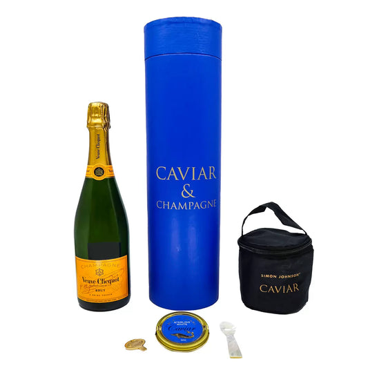 Veuve Clicquot Champagne 750ml & Black Pearl Caviar 50g Gift Hamper