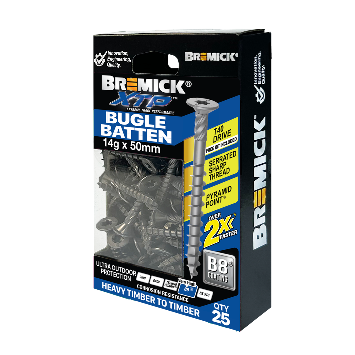 Bremick XTP Bugle Batten 14g x 50mm T40 B8 - 25 Pack - Fast Installati ...