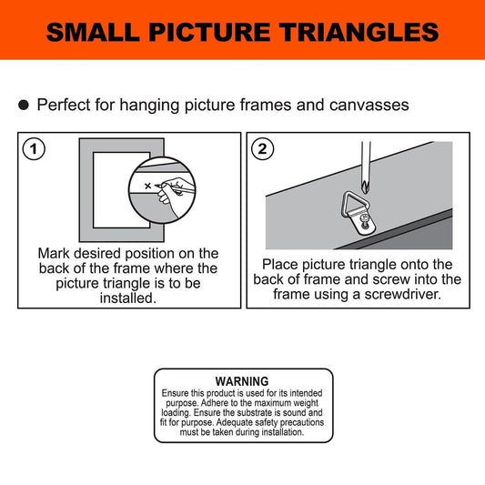 Everhang 6kg Brass Plated Picture Hanging Triangle D Ring 4 Pack – view 2