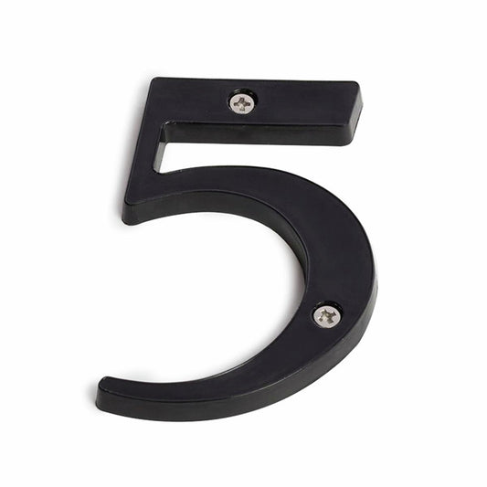 Sandleford House Number 5 - 85mm Black Plastic Numeral