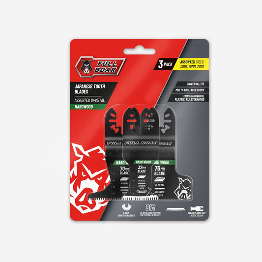Full Boar Multi Tool Blade 3 Pack - Assorted Bi-Metal 70mm, 32mm, 76mm – view 2 - Auzzistore