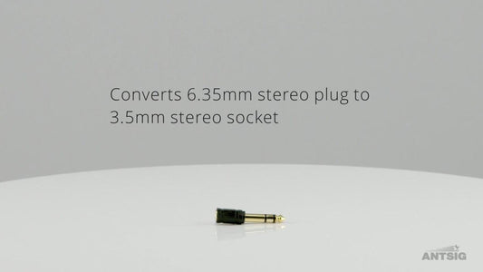 Antsig 6.35mm Stereo Plug Adaptor to 3.5mm Socket Nickel Brass Durable