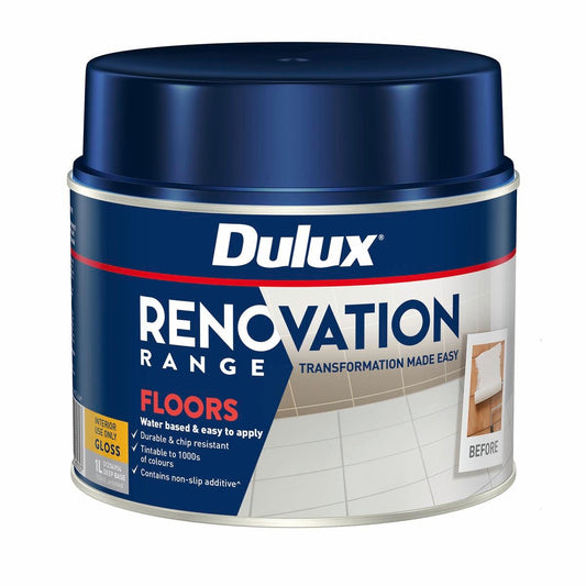 Dulux Renovation Range Floors Gloss - 1L - Deep - Water-Based Interior Coating - Auzzistore