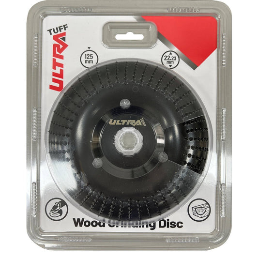 Ultra Tuff 125mm Wood Grinding Disc - Timber Grinding Tool - Black - Auzzistore