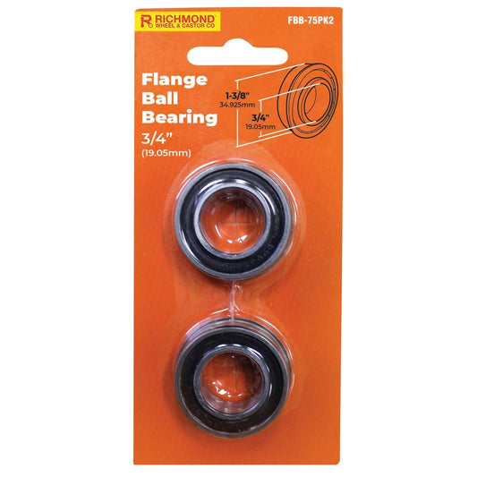 Richmond Flange Ball Bearing 2 Pack - 1-3/8" x 3/4" - Orange - Auzzistore