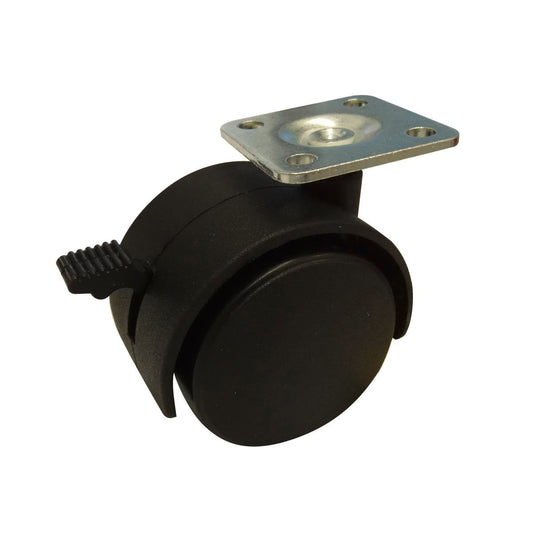 Move It Hooded Plate Furniture Castor 50mm Nylon Twin Wheels 2 Pack - Auzzistore