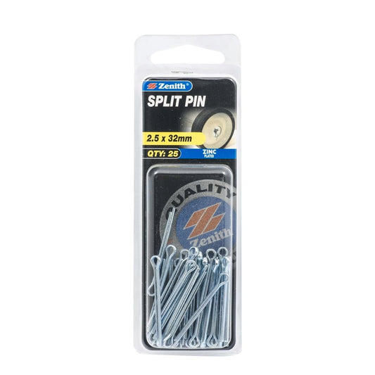 Zenith Split Pins 2.5 x 32mm Zinc Plated Steel 25 Pack - Auzzistore
