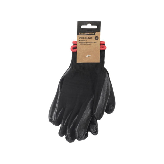 Craftright Nitrile Glove - Medium - Polyester Cotton - Nonslip Grip - Auzzistore