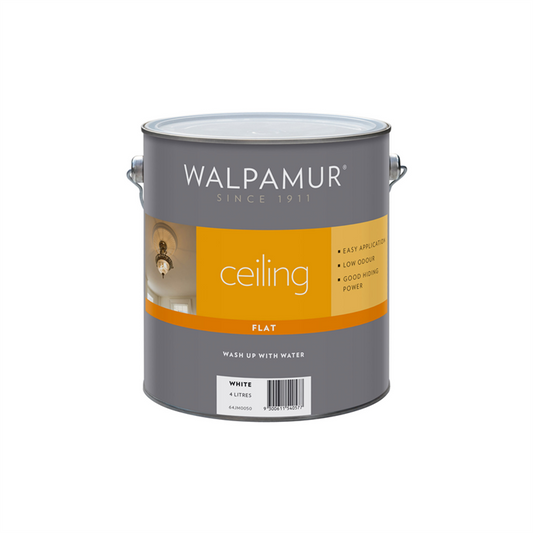 Walpamur Ceiling Paint - 4L - Water Based - Low Odour - Auzzistore