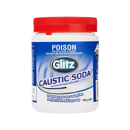 Glitz Caustic Soda 500g Sodium Hydroxide Grease Remover