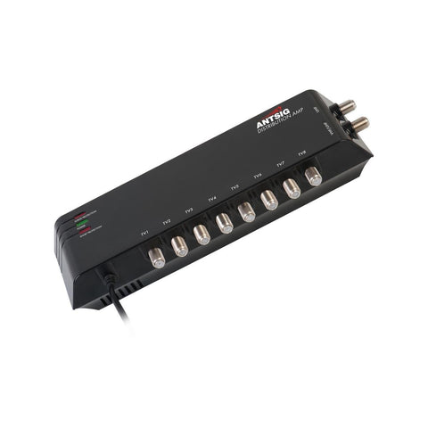 Antsig 8 Way Distribution Amplifier - Indoor - ABS - Signal Boosting - Auzzistore