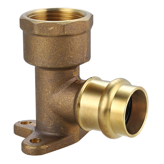 Smartex Press 20 x 20mm Female Back Plate Elbow - Lead-Free Brass - Flame-Free Installation - Auzzistore