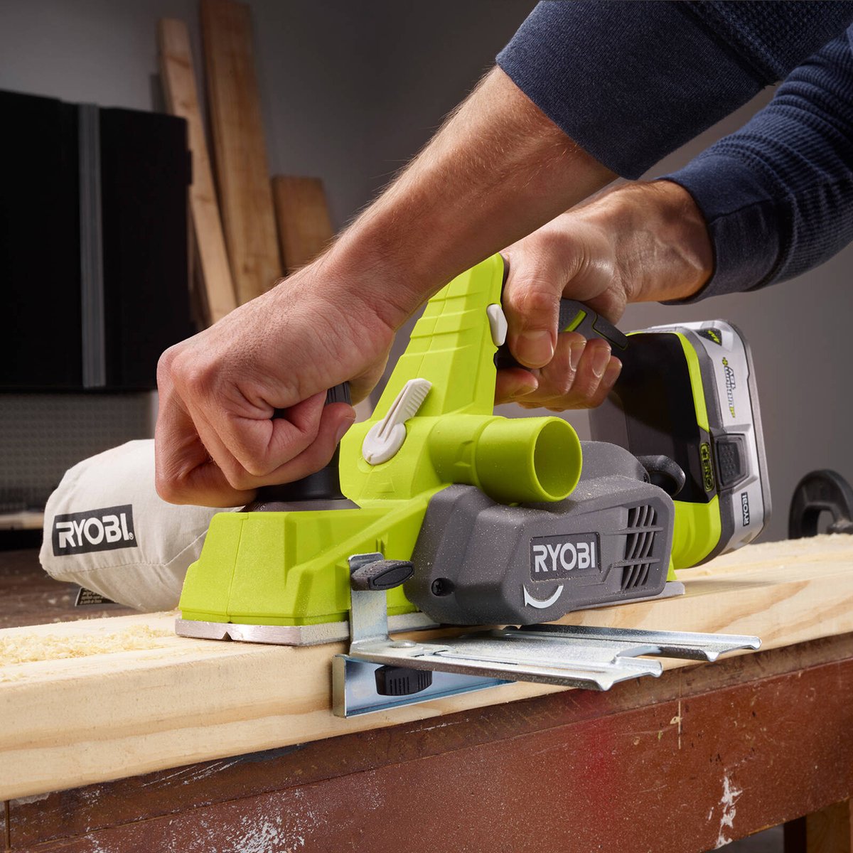 Ryobi 18V One 82mm Rebate Planer Skin Only - Mixed - 16mm Depth - Precision