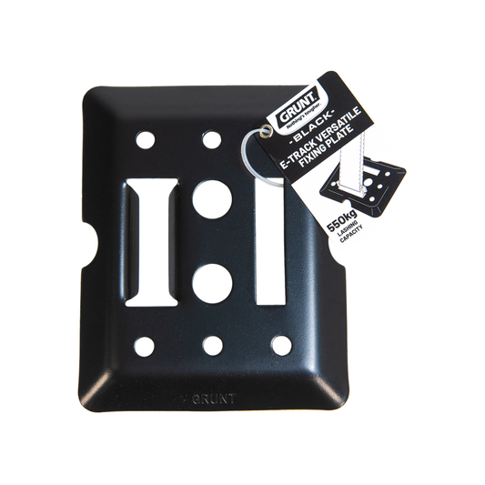 Grunt E Track Versatile Fixing Plate - 130mm x 14mm x 160mm - Black - 550kg Capacity – view 2 - Auzzistore