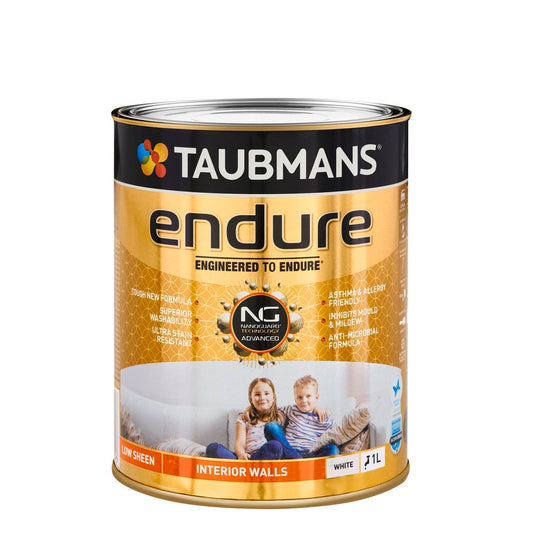 Taubmans 1L Low Sheen Endure Interior Walls Paint - White - Stain Resistant - Auzzistore