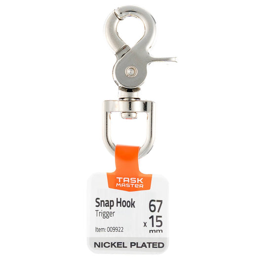 Taskmaster Nickel Plated Trigger Swivel Snap Hook - 67mm - Durable - Versatile - Auzzistore