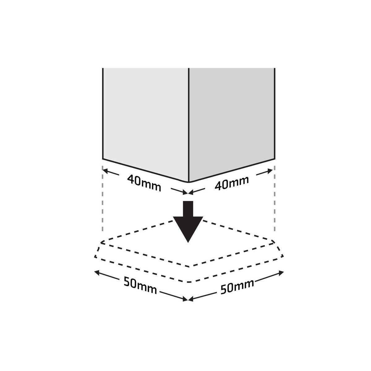 Surface Gard Brown Square Rubber Castor Cup 40mm 4 Pack - Floor Protection