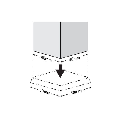 Surface Gard Brown Square Rubber Castor Cup 40mm 4 Pack - Floor Protection