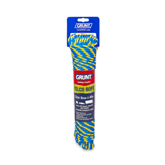 Grunt Telco Rope 6mm x 40m Polypropylene Strong Durable Rope - Auzzistore