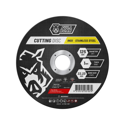 Full Boar Inox Cutting Disc - 125mm - 1mm Thickness - Steel & Stainless Steel Cutting
