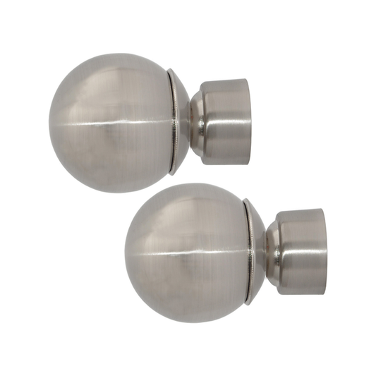 Pillar Ball Finial - 58mm - Metal - Brushed Chrome - 2 Pack - Auzzistore