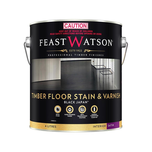 Feast Watson Black Japan Timber Floor Stain and Varnish 4L - Auzzistore