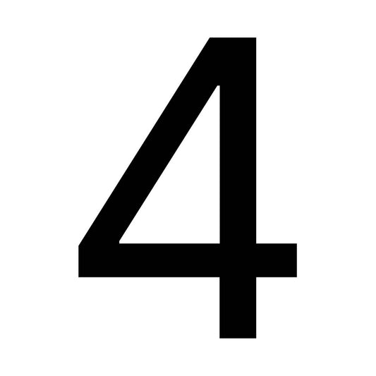 Numero Black Vinyl Transfer 4 - Self-Adhesive House Number - 46mm x 63mm - Black - Weatherproof - Auzzistore