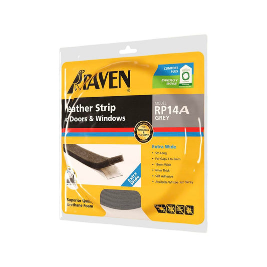 Raven Architectural Door Seal - 5m - Urethane Foam - Self-Adhesive - Auzzistore