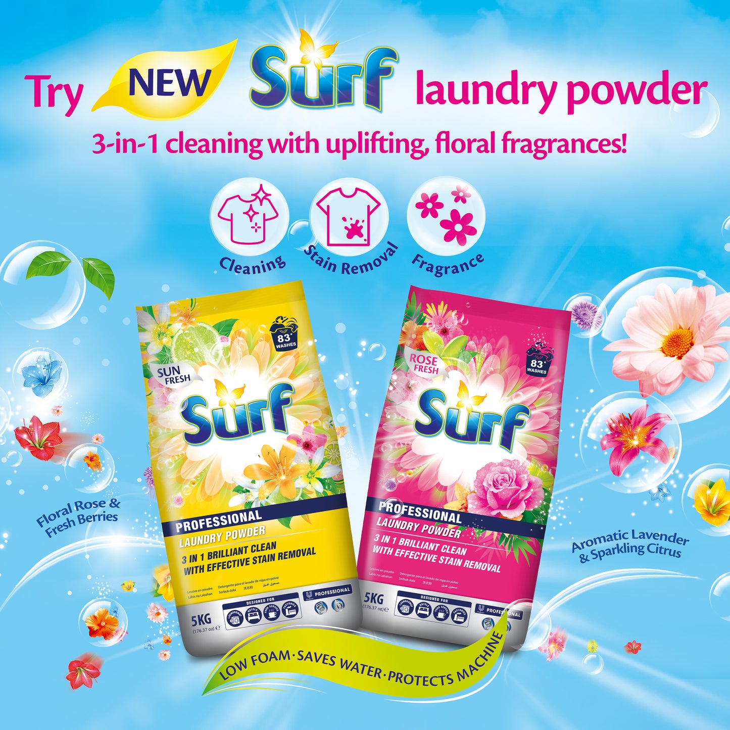 Surf 5kg Rose Fresh Professional Laundry Powder