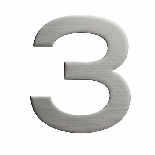 Sandleford 150mm Stainless Steel House Number 3 - Silver - Rust Resistant