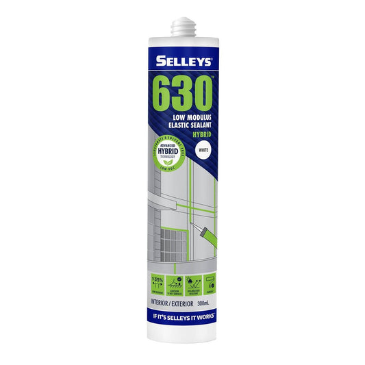 Selleys 300ml White 630 Low Modulus Flexible Sealant - UV Resistant - Paintable