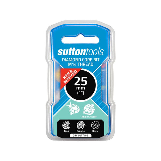 Sutton Tools 25mm M14 Diamond Core Bit - Steel - 35mm Depth - Durable - Auzzistore
