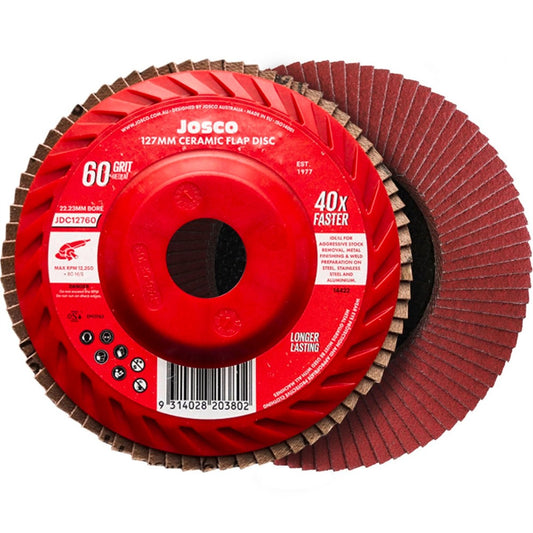 Josco Ceramic Flap Disc 127mm 60G Fast Cutting Weld Preparation – view 2 - Auzzistore