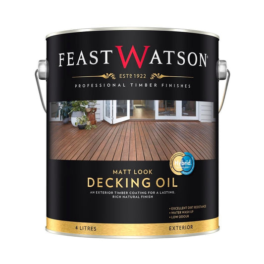 Feast Watson 4L Merbau Matt Look Decking Oil - Natural Finish - UV Resistant - Fast Dry - Auzzistore