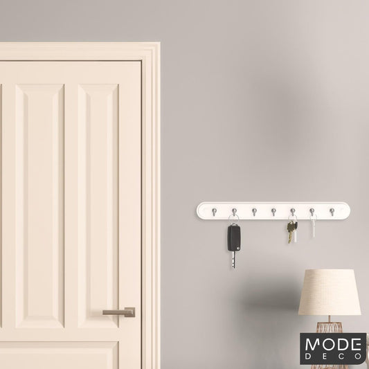 Mode Perma Key Rack - 7 Chrome Hooks - White - Durable - Easy Install – view 2