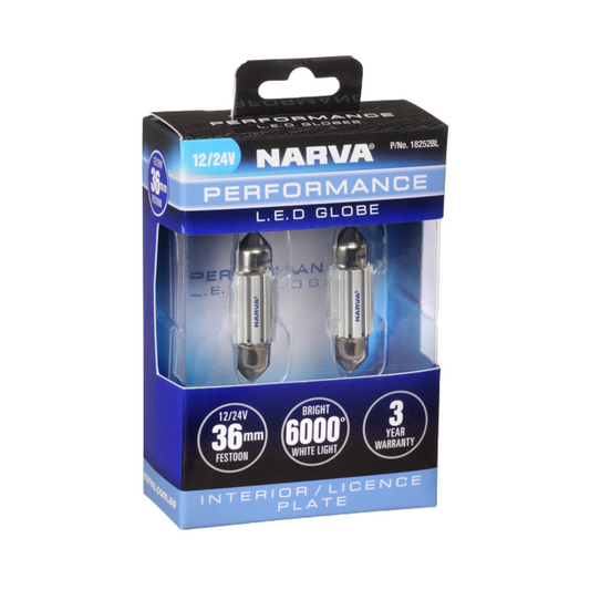 Narva 12V 24V Cool White LED Festoon Globe 2 Pack - 36mm - 105 Lumens – view 2