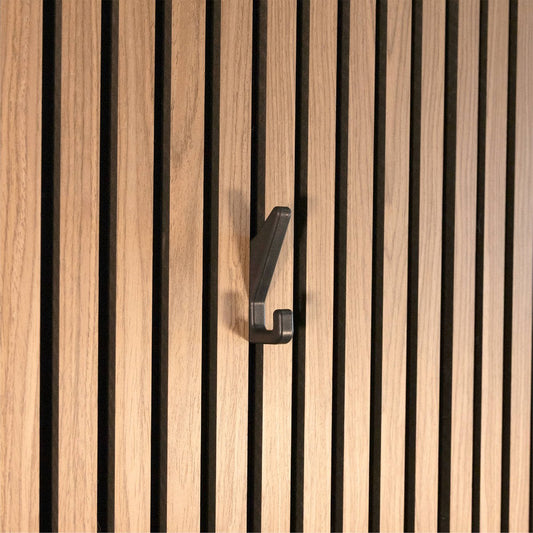 Mode Acoustic Panelling Hat Coat Hooks 2 Pack - 13mm x 97mm x 49mm - Black - Easy Installation – view 2 - Auzzistore
