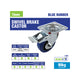 Easyroll Swivel Brake Castor - 75mm - Blue Elastic Rubber - Non-Marking