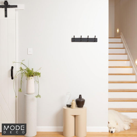 Mode Hat And Coat Rack - 4 Black Hooks - Durable Black Board - Functional – view 2