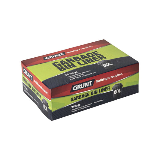 Grunt 60L Rubbish Bags 50 Pack - 850 x 700mm - Black – view 2
