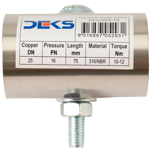 DEKS Copper Repair Clamp - 25mm Stainless Steel - Durable Seal – view 2 - Auzzistore