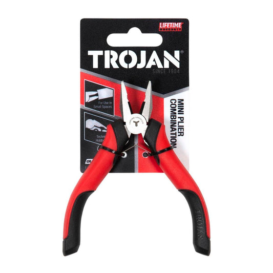 Trojan Mini Combination Plier - 57mm x 115mm - Red and Black - Auzzistore