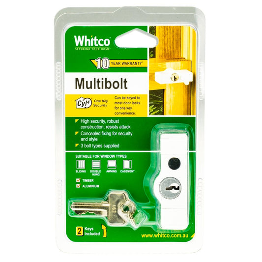Whitco Multi Bolt - 20mm - Zinc Diecast - High Security - Auzzistore