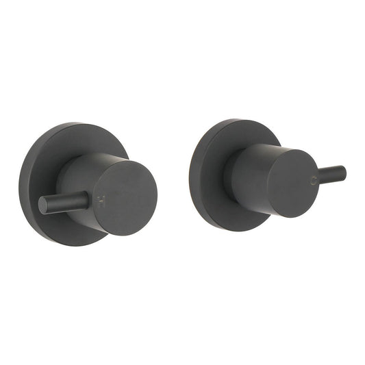 Mondella Black Matte Resonance 1/4 Turn Pin Lever Wall Top Assembly 1245mm - Precise Water Control - Ergonomic Handles