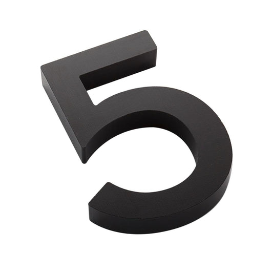 Sandleford House Number 5 - 100mm Black Edge Aluminium Numeral - Auzzistore