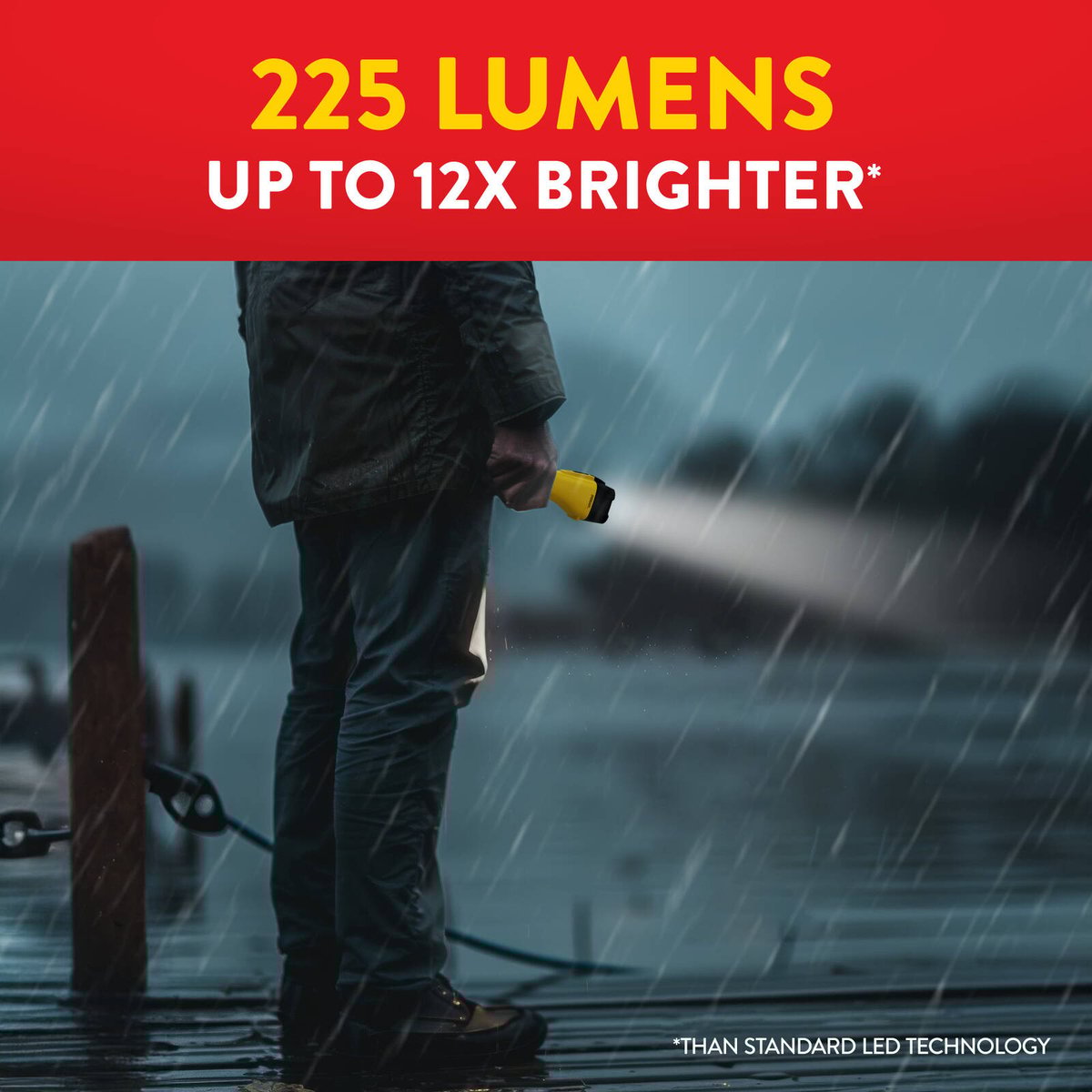 Eveready Dolphin Hybrid Rechargeable Floating LED Flashlight 225 Lumen - 135mm x 317mm x 67mm - Waterproof - Durable