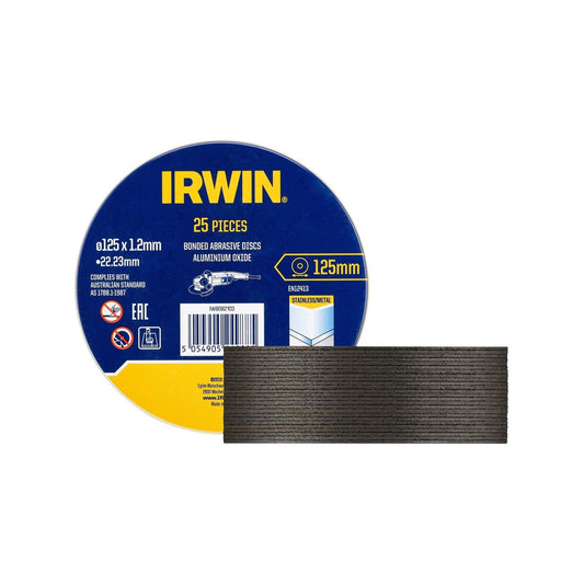 Irwin Metal Cut Off Disc 125mm - 25 Pack - Aluminium Oxide - 2mm – view 2 - Auzzistore