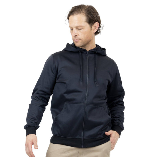 Craftright Black Zip Thru Hoodie Large - Soft Fleece - Adjustable Hood - Kangaroo Pocket – view 2